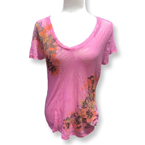 Vibrant Y2K Maurices Floral Pink Shirt - Picture 1 of 5